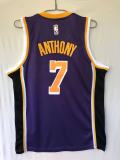 20/21 New Men Los Angeles Lakers Anthony 7 purple basketball jersey