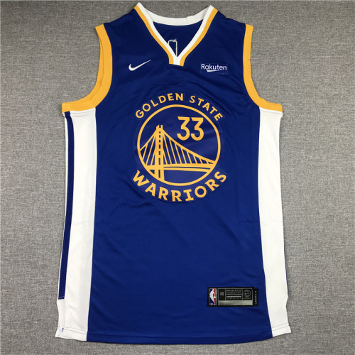 Men Golden State Warriors Wiseman 33 blue retro basketball jersey