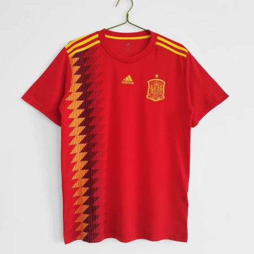 Retro 2018 Spain home red soccer jersey football shirt