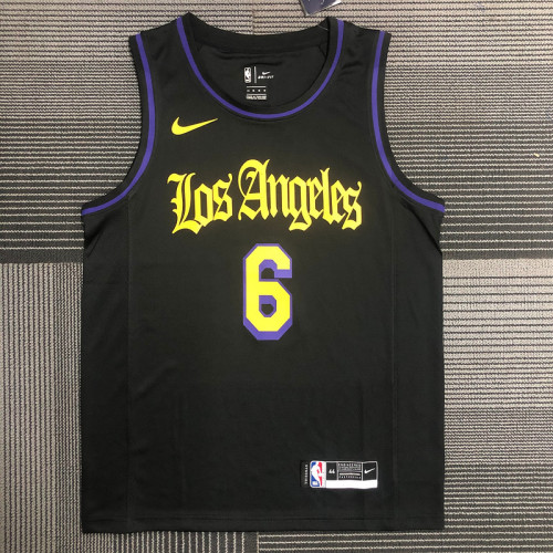 22/23 Los Angeles lakers black 6 James basketball jersey