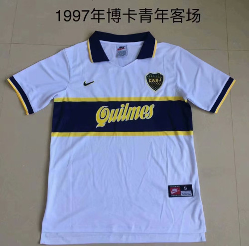 Retro  Adult Thai version 1997 Boca juniors away soccer jersey football shirtt