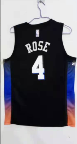 20/21 New Adult New York Knicks Rose 4 black city version basketball jersey shirt