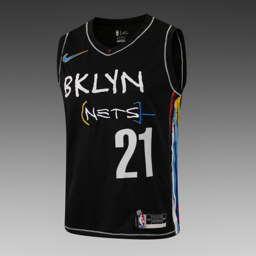 20/21 New Men Brooklyn Nets Aldridge 21 black basketball jersey shirt L040#
