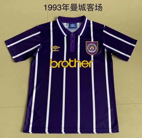 Retro 1993 man city away black soccer jersey football shirt