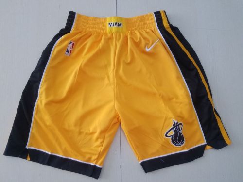 20/21 New Men Miami Heat yellow basketball shorts
