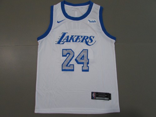 20/21 New Men Los Angeles Lakers Bryant 24 white city edition basketball jersey