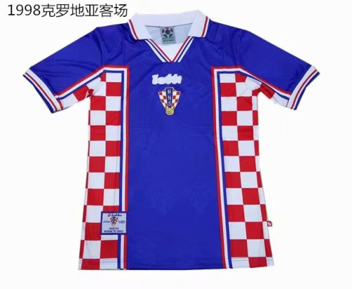 1998 Adult Thai version Croatia away retro soccer jersey football shirt