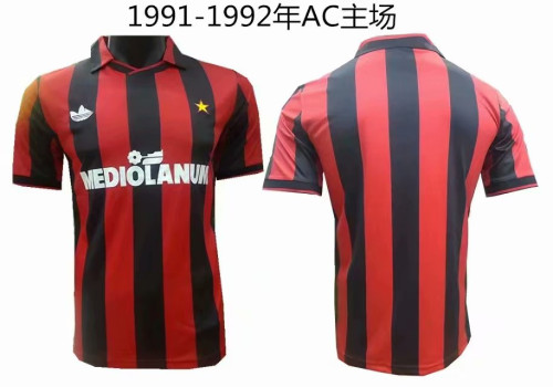 1991-1992 Adult Thai version AC home retro soccer jersey football shirt