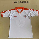 1998 Adult Thai version Danish away white retro soccer jersey football shirt