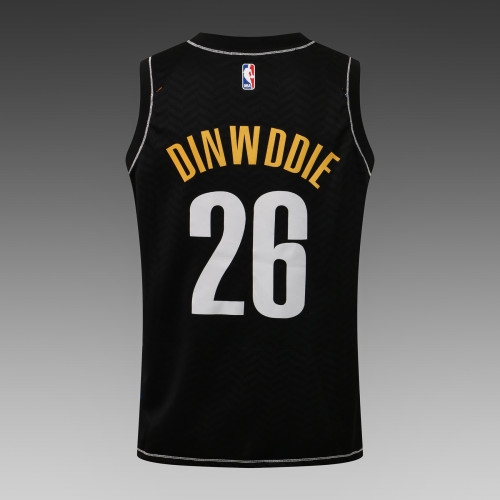 20/21 New Men Brooklyn Nets Dinwddie 26 black basketball jersey shirt L045#