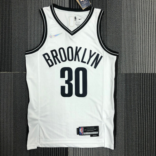22 Brooklyn Nets Curry 30 white The 75th anniversary basketball jersey
