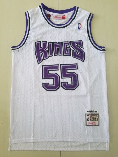 20/21 New Men Sacramento Kings Williams 55 white basketball jersey
