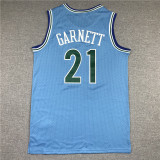 95-96 Men Minnesota Timberwolves Garnett 21 blue retro basketball jersey