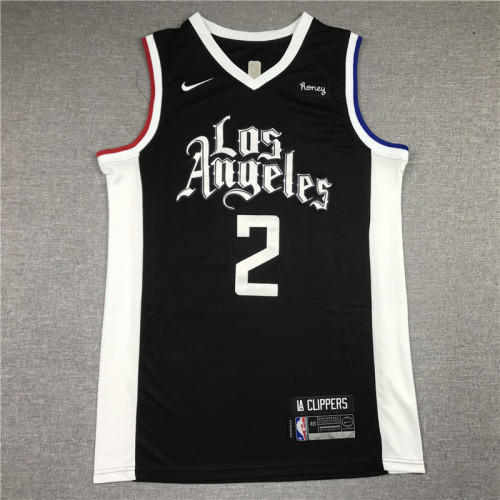 20/21 New Men Los Angeles Clippers Leonard 2 black basketball jersey