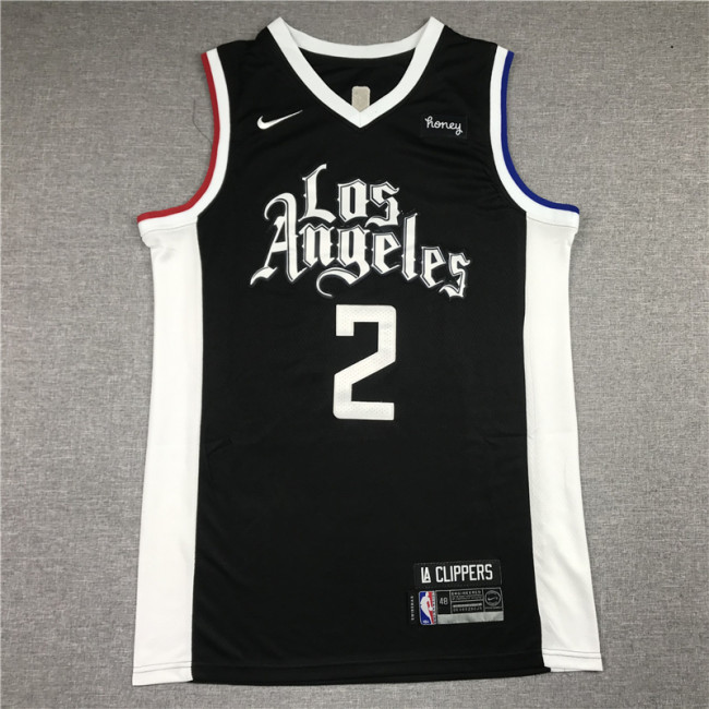 20/21 New Men Los Angeles Clippers Leonard 2 black basketball jersey