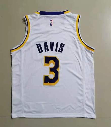 20/21 New Men Los Angeles Lakers  Davis 3 white basketball jersey L011#