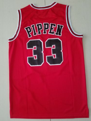 Men Chicago Bulls Pippen 33 final edition red retro basketball jersey shirt