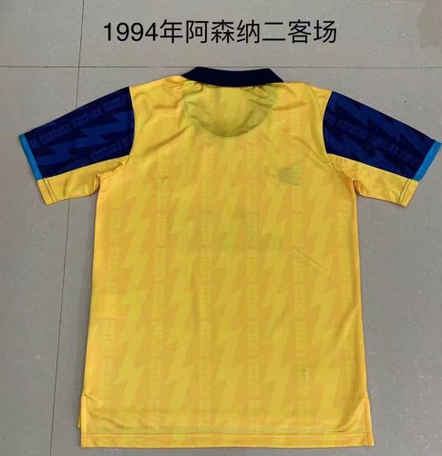 Retro 1994 Arsenal home yellow soccer jersey football shirt