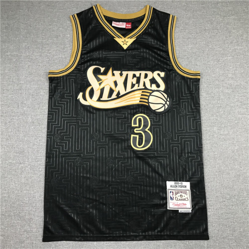 76 Denver Nuggets Allen iverson basketball jersey the year of the rat limited 3