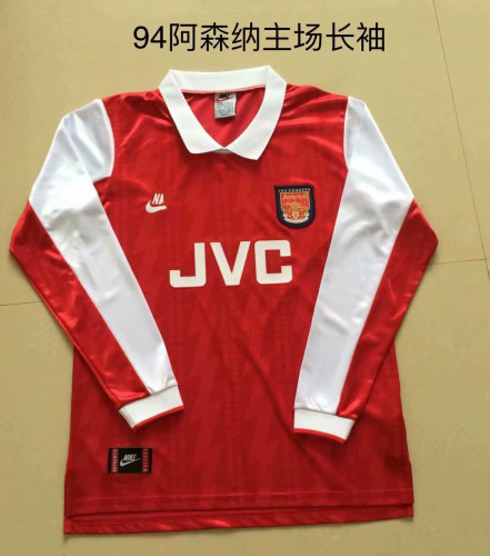 Adult Thai version 1994 Arsenal home retro long sleeve soccer jersey football shirt
