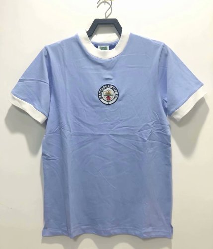 Retro  1972 man city blue adult soccer jersey football shirt