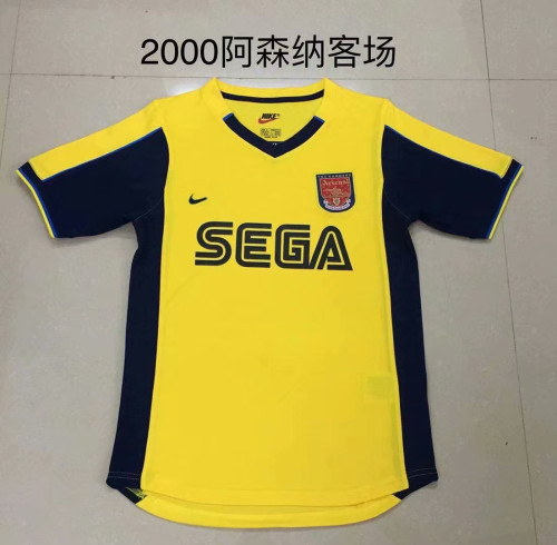 Retro New Adult Thai version 2000 Arsenal away yellow soccer jersey football shirt