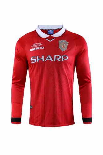 1998-2000 Adult Thai version Manchester long sleeve retro soccer jersey football shirt