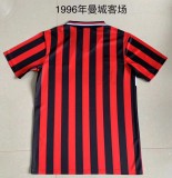 Retro 1996 man city away red soccer jersey football shirt