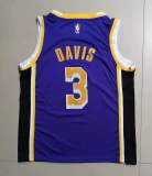 20/21 New Men Los Angeles Lakers Davis 3 purple basketball jersey L028#
