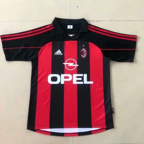 00-02 Adult AC home red retro soccer jersey football shirt