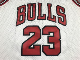98 Men Chicago Bulls Jordan classic white red basketball jersey 23