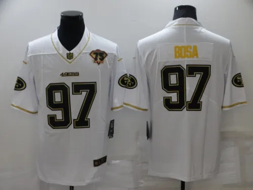 22 Men‘s 49ers Bosa 97 white basketball jersey