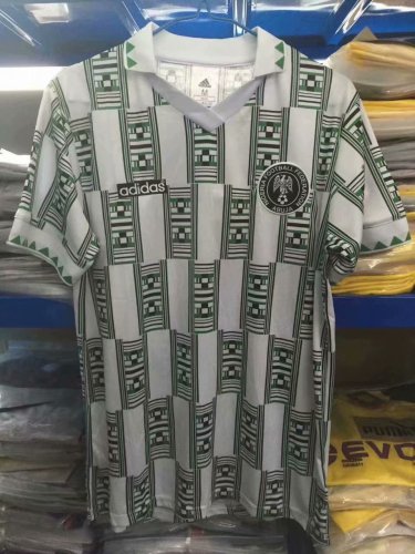 1994 Adult Thai version Nigeria white retro soccer jersey football shirt
