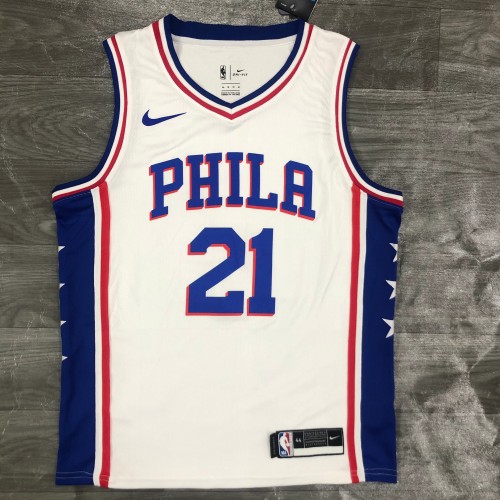 20/21 New Men Philadelphia 76ers Embiid 21 white basketball jersey