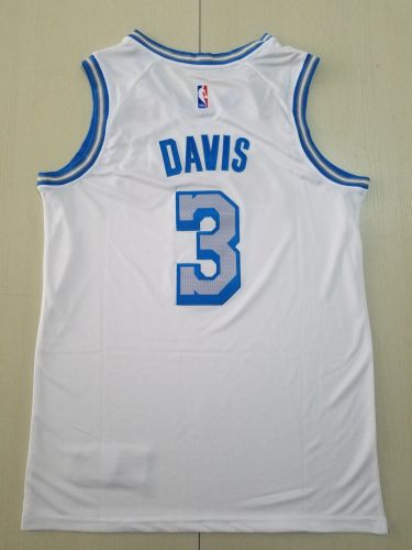 21/22 New Men Los Angeles Lakers Davis 3 white city edition basketball jersey