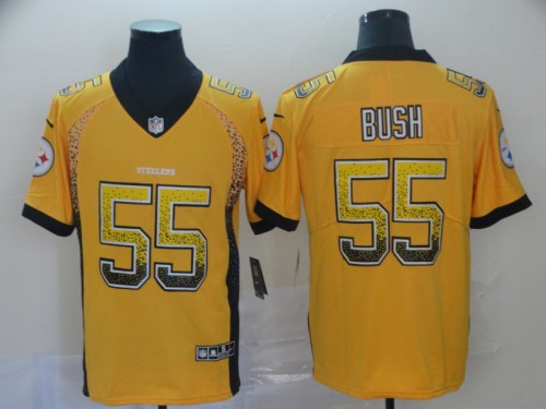 20/21 New Men Steelers Bush 55 yellow NFL jersey