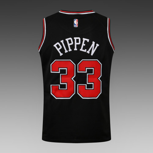 20/21 New Men Chicago Bulls Pippen 33 black basketball jersey shirt L039#