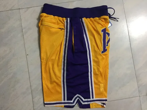 New Men Los Angeles Lakers yellow basketball shorts