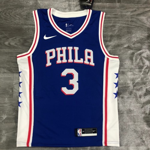 20/21 New Men Philadelphia 76ers Iversen 3 blue basketball jersey