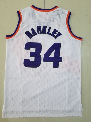 Retro Men Phoenix Suns Barkley 34 white basketball jersey