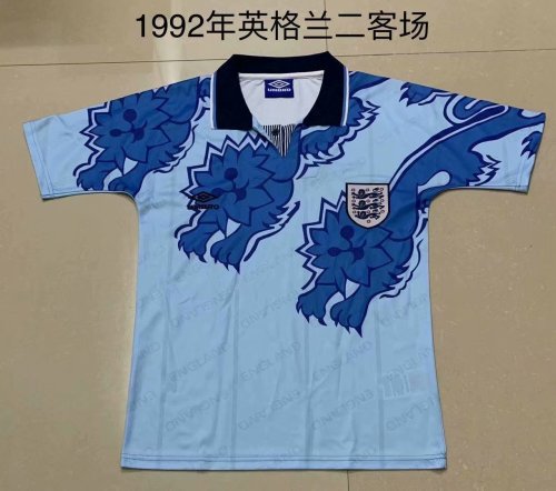 1992 Adult Thai version England third away retro soccer jersey football shirt