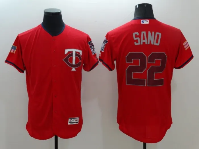 2022 Men's Minnesota Twins SAND 22 red MLB Jersey