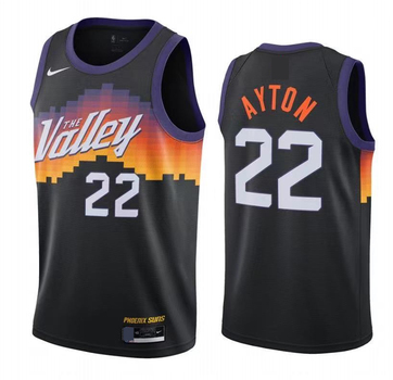 20/21 New Men Phoenix Suns Ayton 22 black basketball jersey