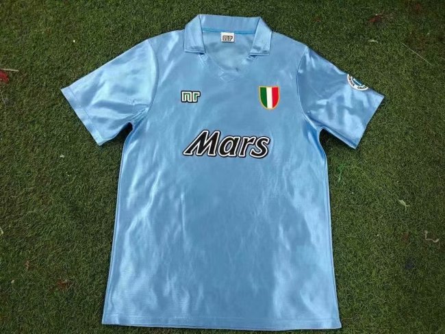 90-91 Adult Napoli home blue retro soccer jersey football shirt