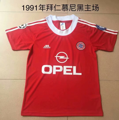 Retro Adult Thai version 1991 Bayern Munich away red soccer jersey football shirt