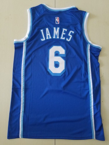 21/22 New Men Los Angeles Lakers James 6 Latin blue basketball jersey