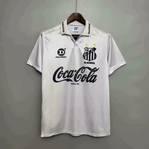 Retro 93 Santos white soccer jersey football shirt