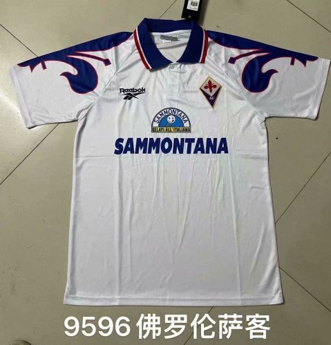 95-96 Adult Fiorentina away white retro soccer jersey football shirt