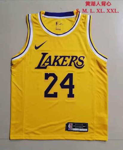 20/21 New Men Los Angeles Lakers Bryant 24 yellow basketball jersey L023#