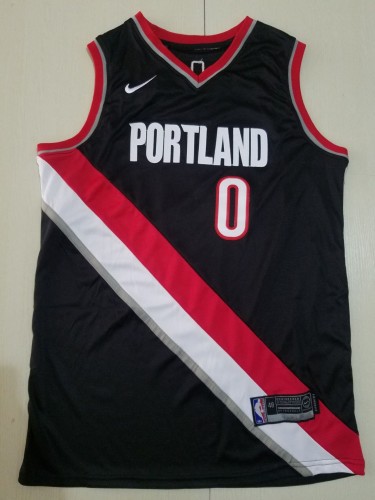 20/21 New Men Portland Trail Blazers Lillard 0 black basketball jersey shirt
